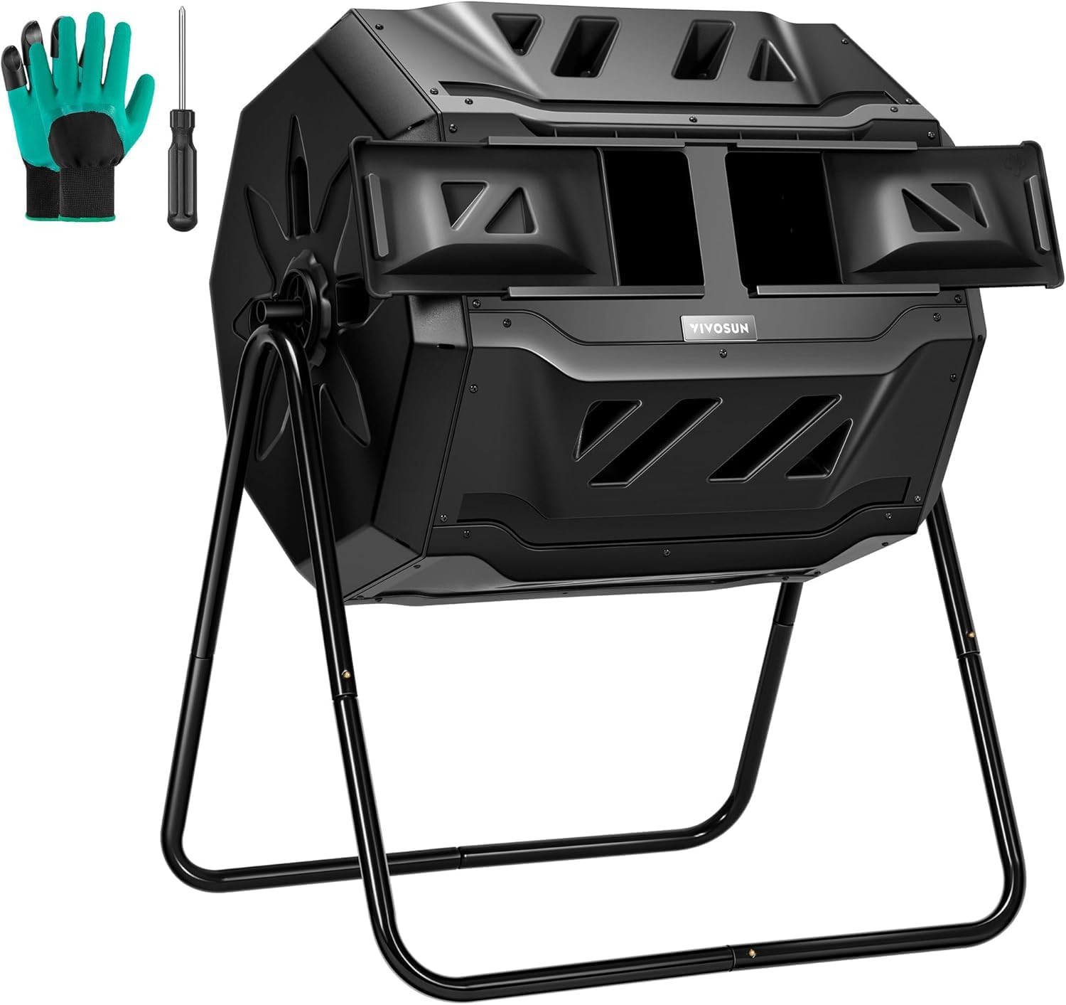Compost Bin - VIVOSUN Outdoor Tumbling Composter Dual Rotating