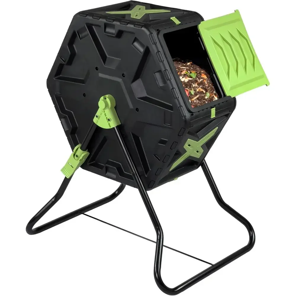Compost Bin - Rotating 21-Gallon Outdoor Compost Bin -
