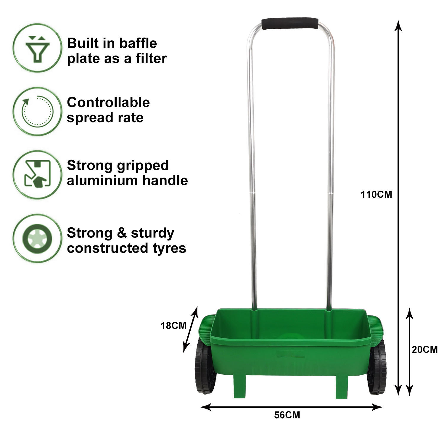 12L Push-type Plastic Seeder F - Grass Seed Spreader recension och pris