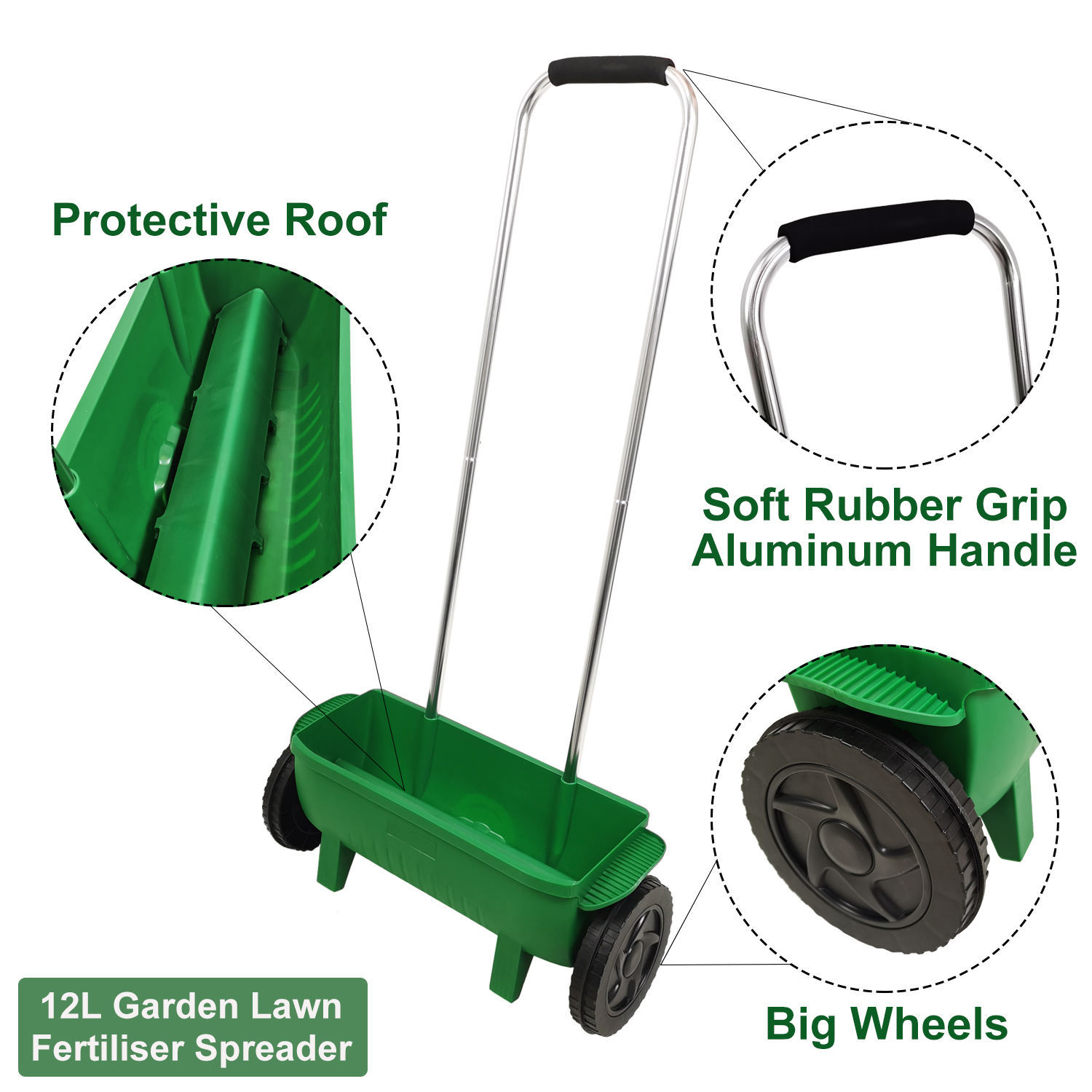 12L Push-type Plastic Seeder F - Grass Seed Spreader recension och pris