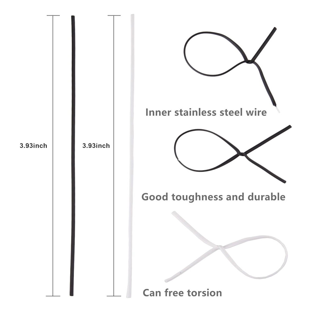 100Pcs BK WH Oblate Iron Wire  - Garden Wire Twist Tie recension och pris