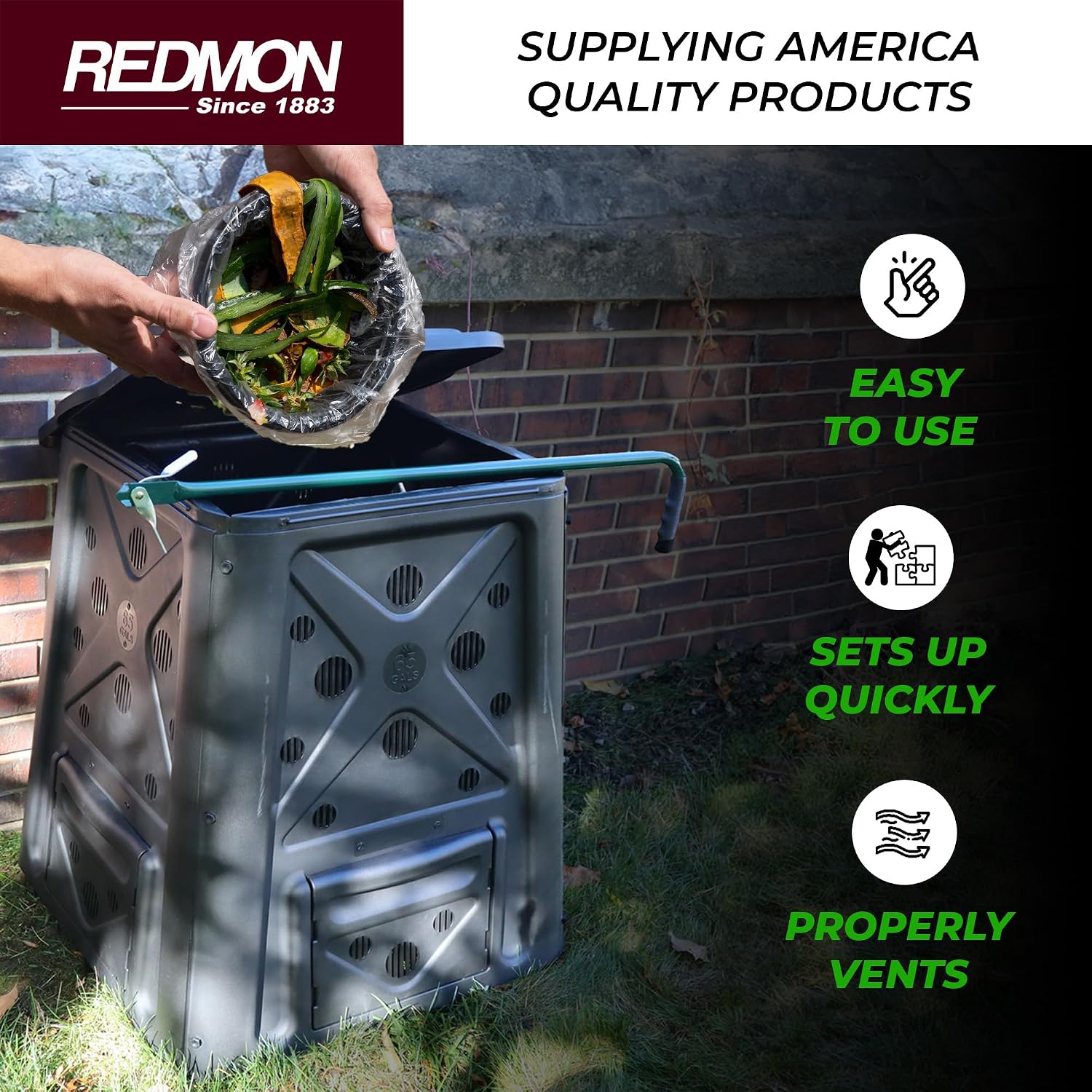 Redmon Outdoor Compost Bin wit - Compost Bin recension och pris