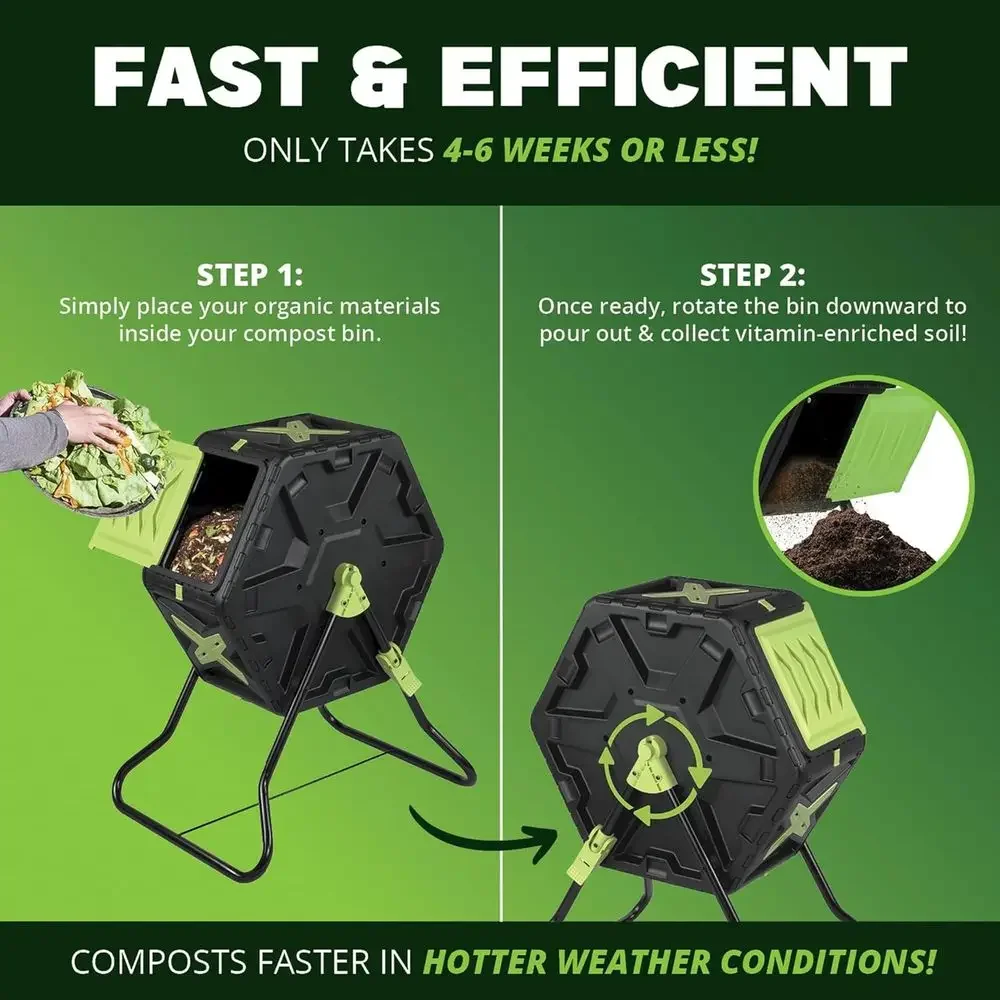 Rotating 21-Gallon Outdoor Com - Compost Bin recension och pris
