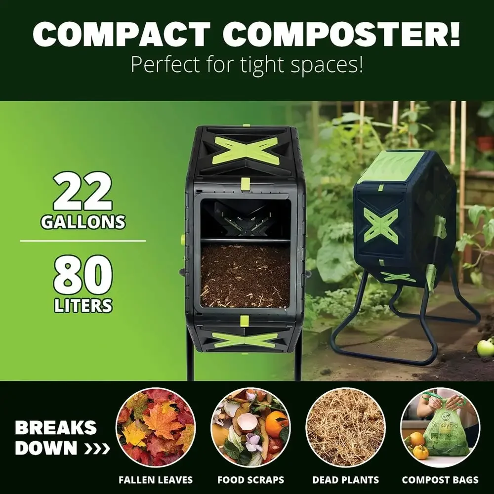 Rotating 21-Gallon Outdoor Com - Compost Bin recension och pris