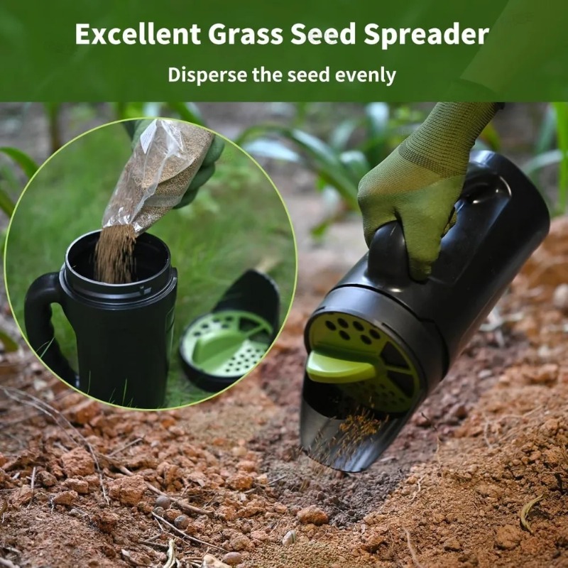 Portable Handheld Lawn Spreade - Grass Seed Spreader recension och pris